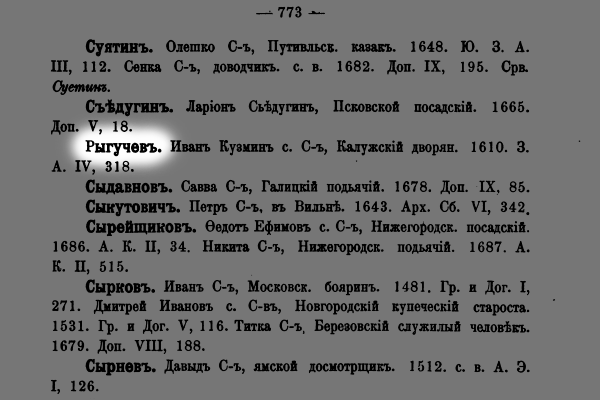 Ошибка в Словаре древнерусских личных собственных имен